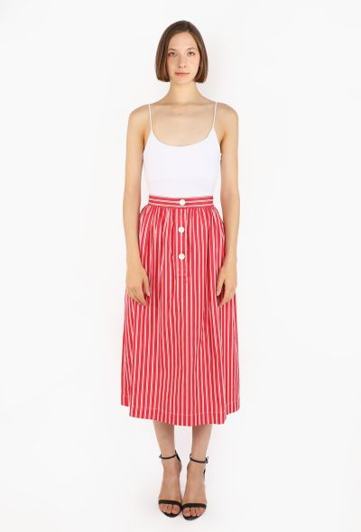 Saint Laurent Striped Cotton Midi Skirt, 1982 - 1