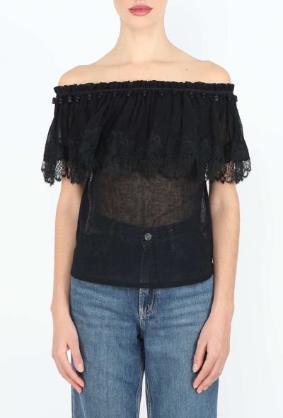 Saint Laurent S/S 1977 Chantilly Carmen Blouse - 1