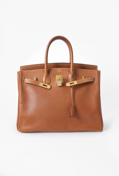 Hermès Beautifully Patinated Vintage Gold Courchevel Birkin 35 - 2