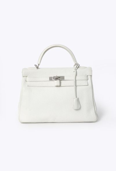 Hermès Blanc Taurillon Clémence Kelly Retourné 32 - 1