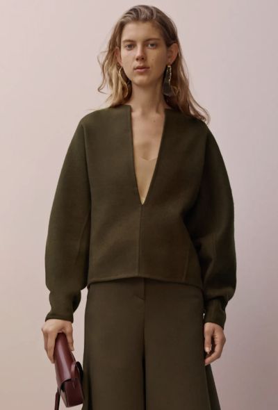 Céline Pre-Fall 2015 Plunging Twill Top - 2