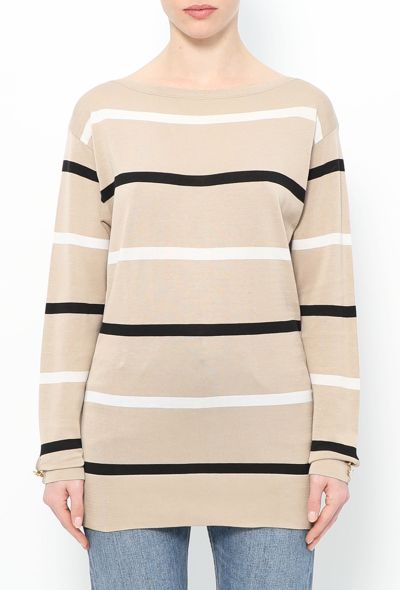 Chanel Late '80s Striped Jersey Top - 1