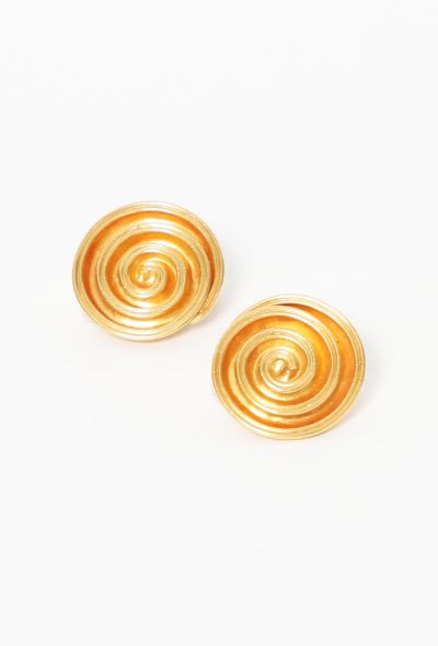                             '60s Ilias Lalaounis 18k Gold Swirl Clip Earrings - 2