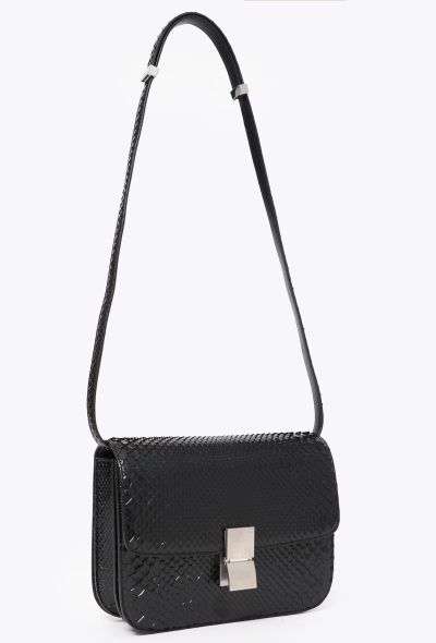 Céline Classic Black Python Bag - 2