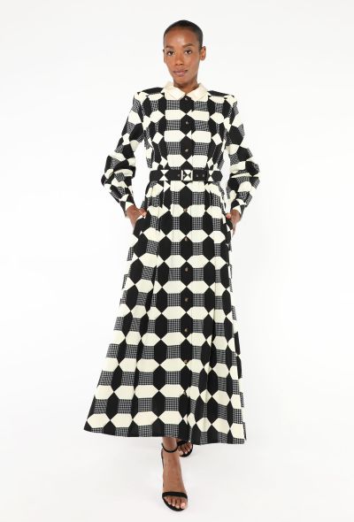 Gucci 2022 Belted Optical Maxi Dress - 1