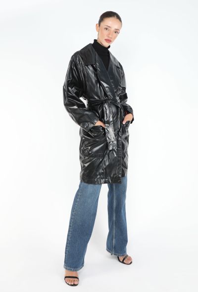 Saint Laurent 1990 Patent Belted Trench Coat - 1