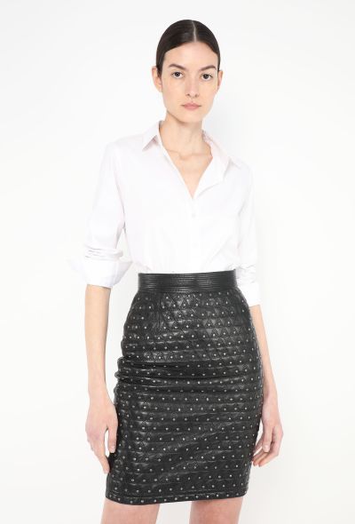 Gianni Versace F/W 1989 Studded Leather Skirt - 1 Gianni Versace F/W 1989 Studded Leather Skirt - 1