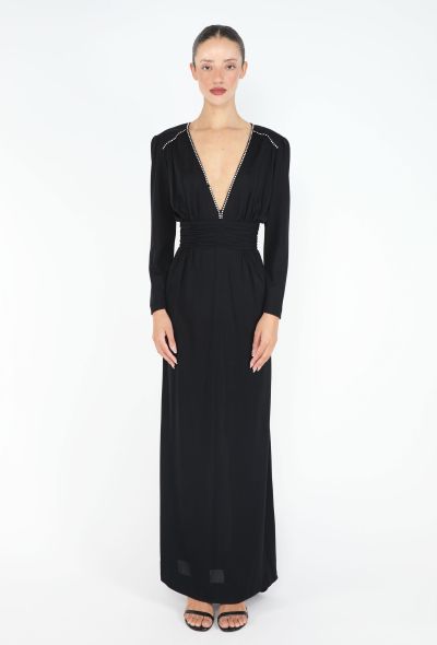 Azzaro RARE 1975 Strass Trim Jersey Gown - 1