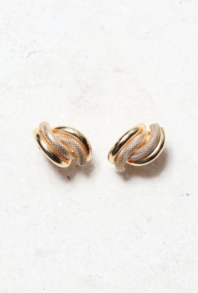                                         Vintage 18k Gold Textured Earrings-1