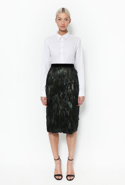                             Gucci by Frida Giannini Iridescent Feather Skirt