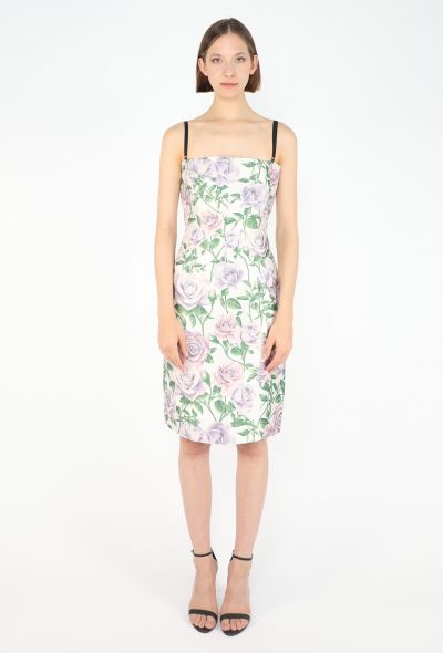 Dolce & Gabbana Silk Rose Bustier Dress, 1990s - 1