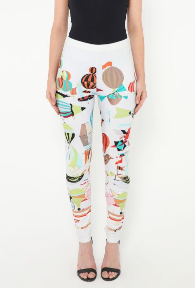 Hermès Vintage 'Les Folies du Ciel' Printed Leggings - 2 Hermès Vintage 'Les Folies du Ciel' Printed Leggings - 2