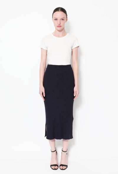                             2021 'Cannina' Ribbed Silk Skirt - 1