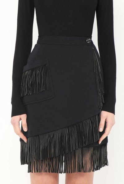 Saint Laurent F/W 1992 Asymmetrical Fringe Skirt - 1 Saint Laurent F/W 1992 Asymmetrical Fringe Skirt - 1