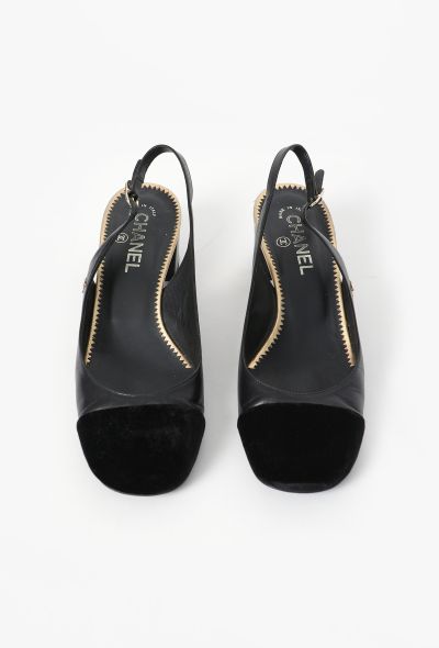 Chanel Velvet Cap-Toe Slingbacks - 2 Chanel Velvet Cap-Toe Slingbacks - 2