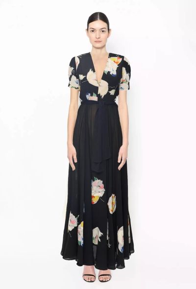 Exquisite Vintage Antique '20s Floral Silk Dress - 1