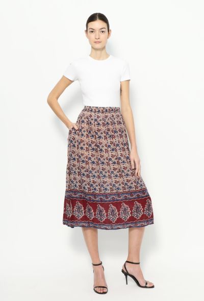                             '70s Floral Cotton Skirt - 1