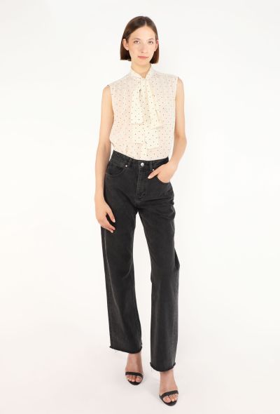 Céline Polka Dot Silk Lavallière Blouse - 2