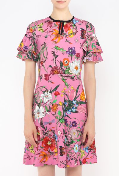 Gucci Floral Print Bowtie Dress - 2 Gucci Floral Print Bowtie Dress - 2