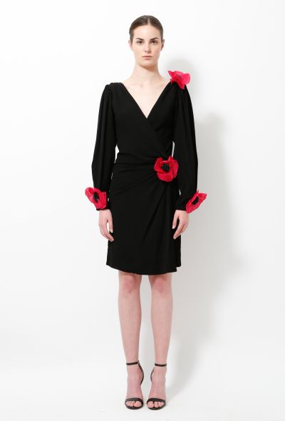 Saint Laurent S/S 1990 Floral Wrap Dress - 1