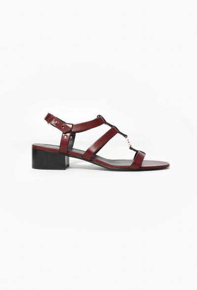 Céline 2023 Leather Triomphe Sandals Burgundy  red - 1 Céline 2023 Leather Triomphe Sandals Burgundy  red - 1