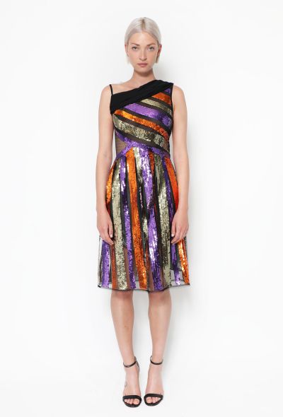                             F/W 2015 Sequin Striped Dress - 1