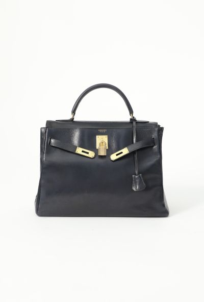 Hermès '60s Navy Box Kelly 32 Retourné - 2