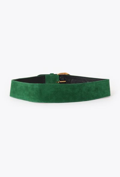 Saint Laurent Vintage Metallic Suede Belt - 2 Saint Laurent Vintage Metallic Suede Belt - 2