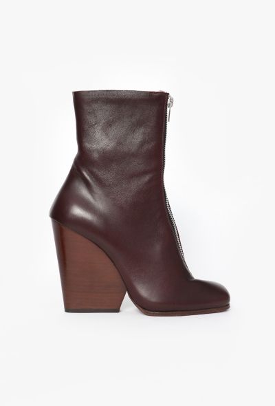 Céline F/W 2012 Nappa Zip Boots Bordeaux - 1