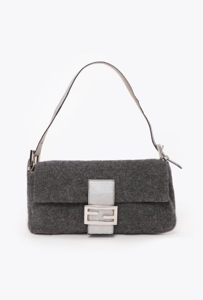 Fendi Vintage Cashmere & Lizard Baguette Bag - 1