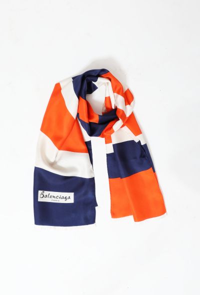 Balenciaga Vintage Tricolor Silk Scarf - 1