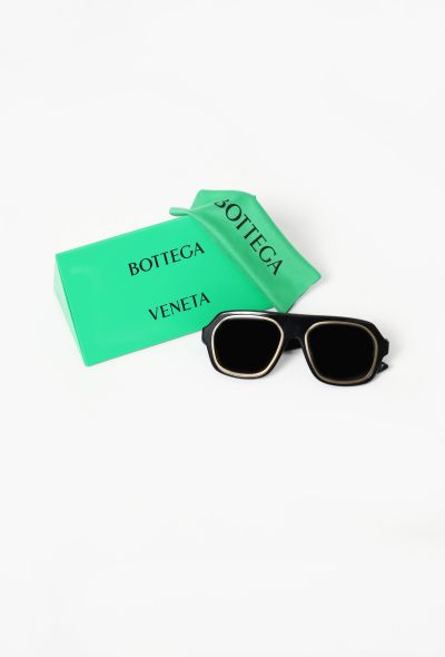 Bottega Veneta 2023 Metallic Trim Aviator Sunglasses - 2