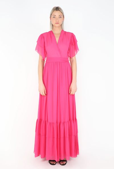 Gucci 2023 Belted Silk Peasant Gown - 1