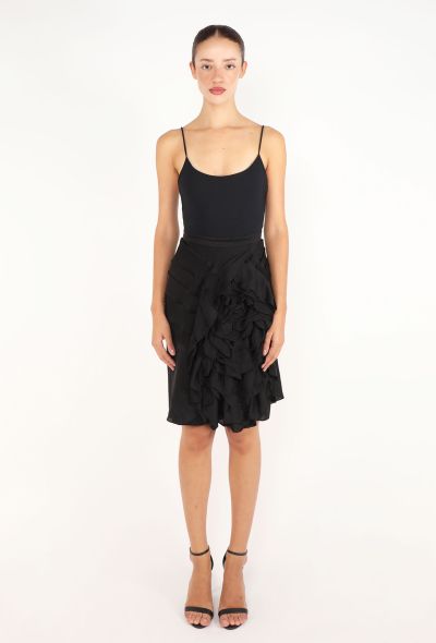 Saint Laurent Draped Rose Silk Skirt, S/S 2003 - 2