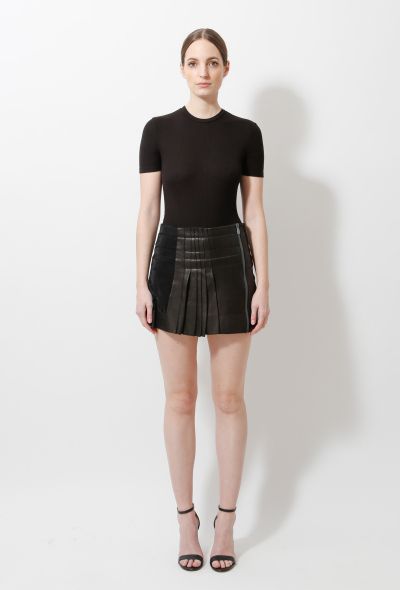                            S/S 2010 Pleated Leather Skirt - 1