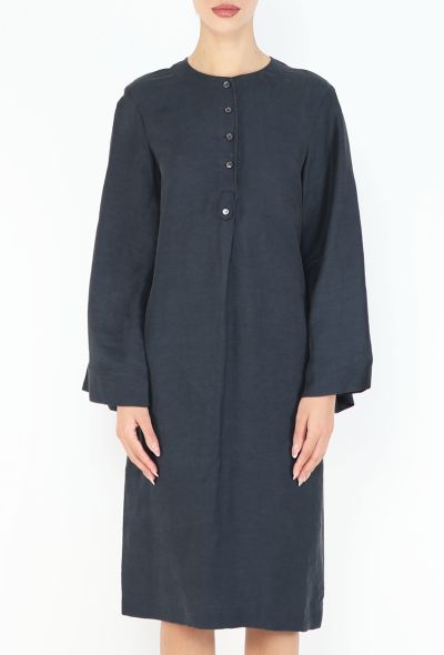 Céline Linen Collarless Tunic Dress - 2