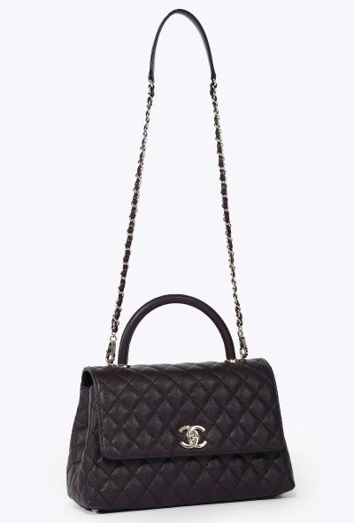 Chanel Classic Medium Dark Prune Coco Handle Flap Bag - 2