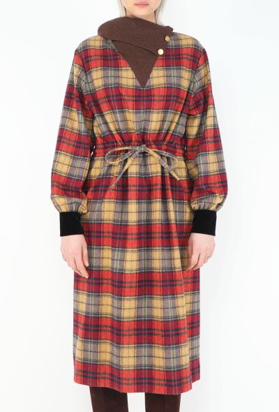Gucci Tartan Ribbed Trim Dress - 2