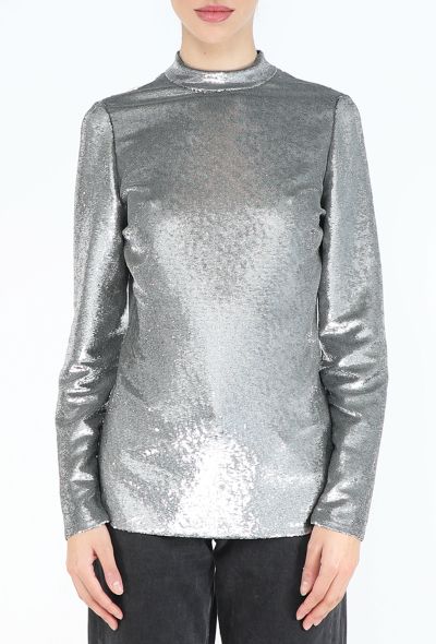 Saint Laurent F/W 2014 Sequin Mock Neck Top - 1