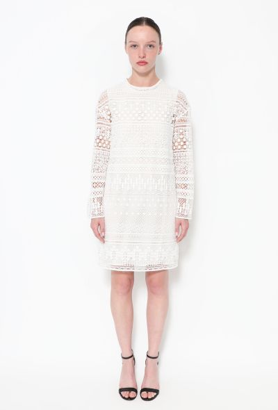                             Lace Crochet Shift Dress - 1