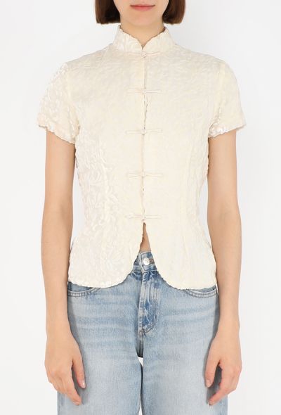 Shanghai Tang Velvet Devoré Top, 1990s - 1