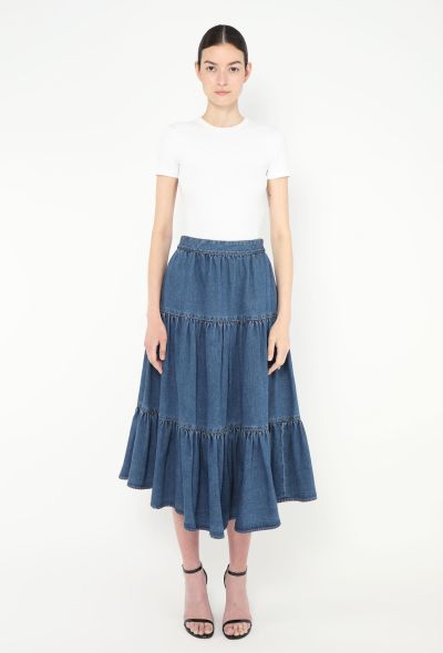 Céline 2020 Ruffled Denim Skirt - 1