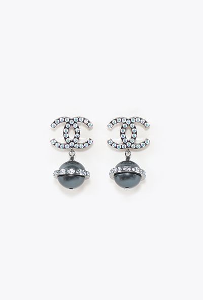 Chanel 2017 Strass Planet Drop Earrings - 1