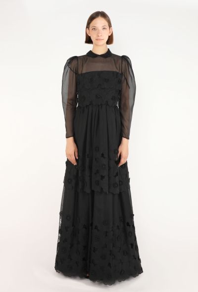 Les 5A Floral Appliqué Gown, 1990s - 1