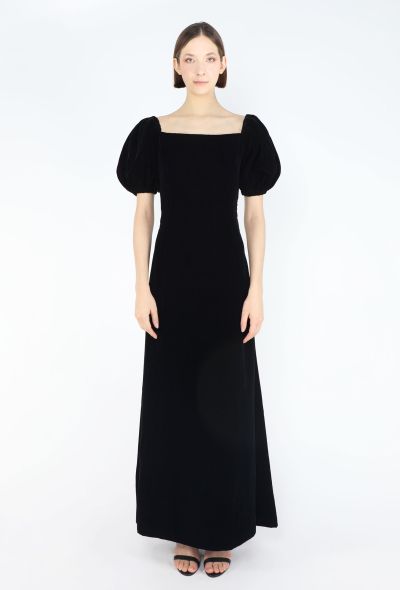 Saint Laurent '70s Bishop-Sleeve Velvet Gown - 1