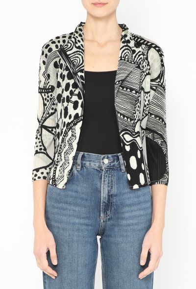 Issey Miyake Pleats Please Abstract Print Cardigan - 2