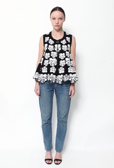                             Floral Flared Zip Top - 2