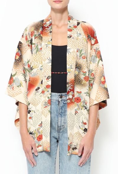                             Authentic Floral Jacquard Kimono - 1