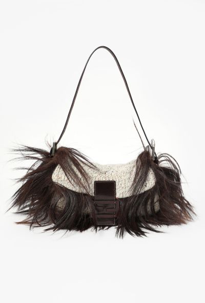 Fendi F/W 2002 Knit Goat Hair Baguette Bag - 1