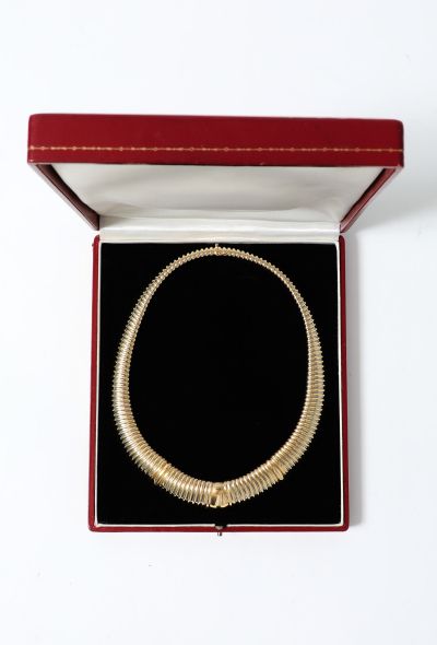                             Vintage 18k Gold & Steel Tubogas Necklace - 1